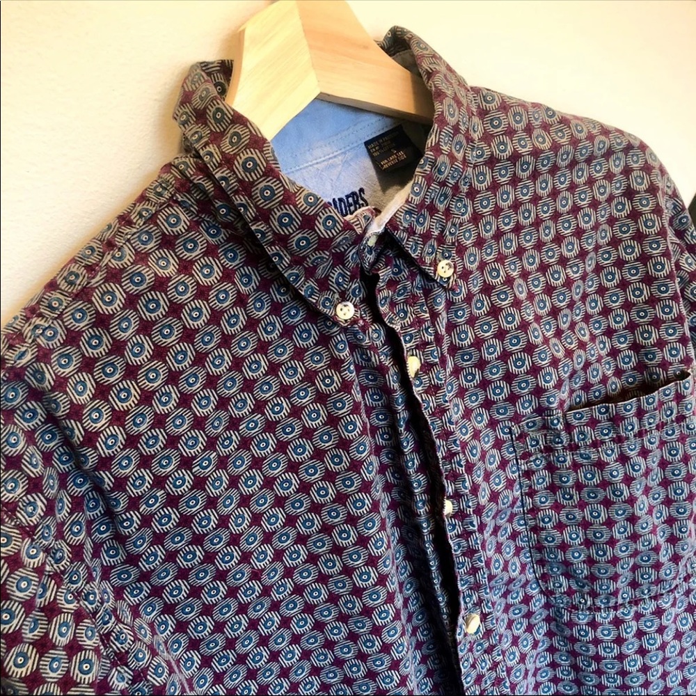 vintage gulf traders retro 80s corduroy buttondown